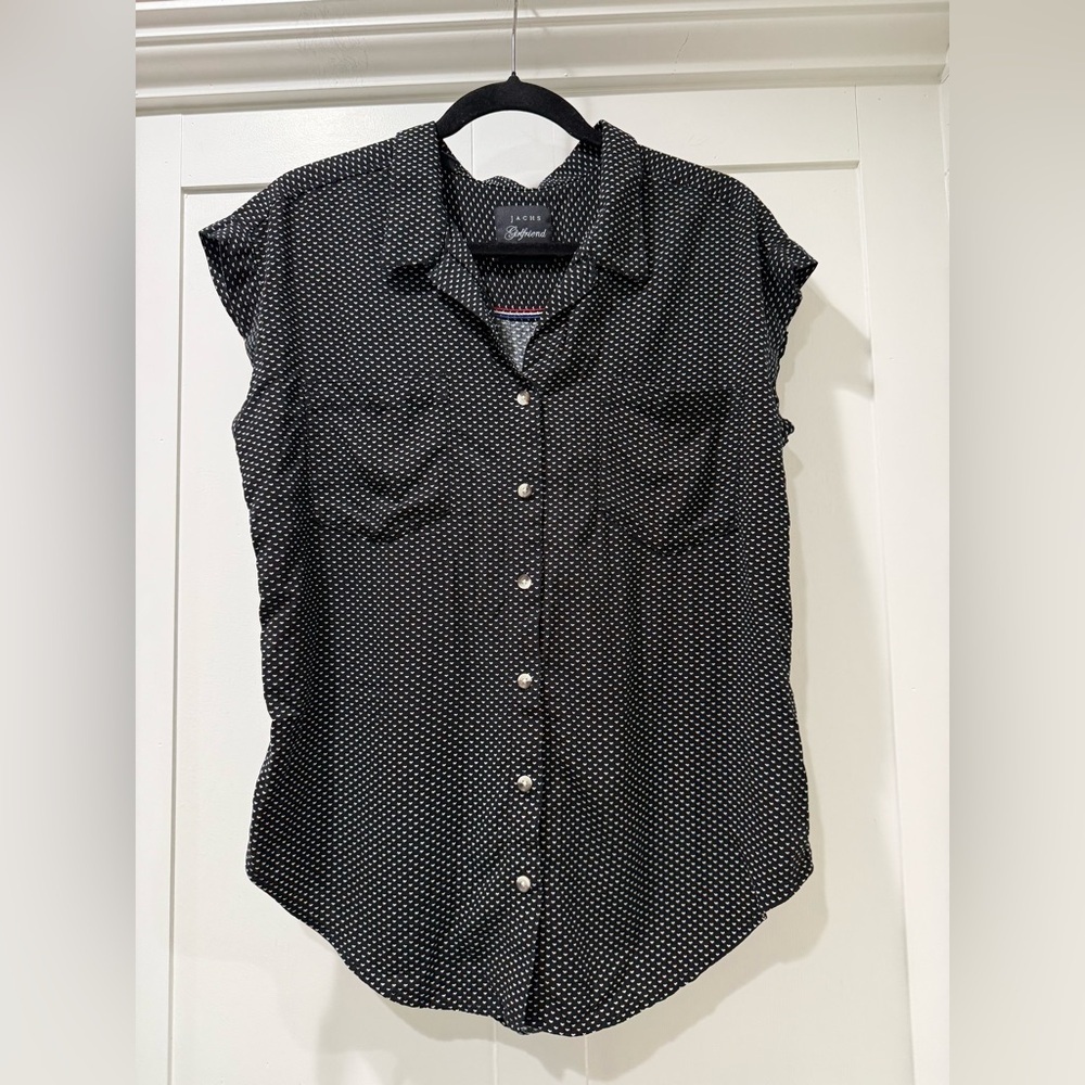 Jachs Black and White Polka Dot Button Down Shirt